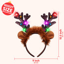 Christmas Light Up Reindeer Headband for Adult Kids
