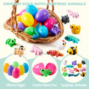 12Pcs Prefilled Easter Eggs with 3D Mini Animals