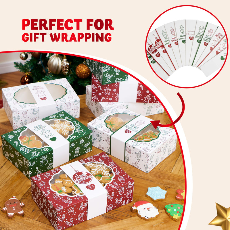 12PCS Christmas Cookie Boxes for Gift Giving