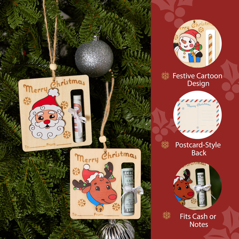 8 Pcs Christmas Money Holders for Cash Ornaments, Card Holder Display for Christmas Party Decorations