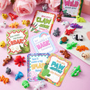 28 Pcs 3D Printed Mini Animals with Valentine Greeting Cards for Kids