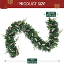 9FT Christmas Flocked Garland with Pine