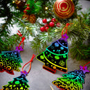 72 Pcs Christmas Scratch Art Ornaments