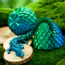 3D Printed Dragon Eggs with 12" Laser Blue-Green Dragon Inside
