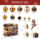 66 Pcs Brown Christmas Balls Ornaments Set