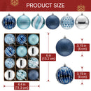 12 Pcs 3.15'' Blue Silve Christmas Balls Ornaments Set