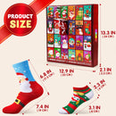 24 Days Christmas Advent Calendar Warm Cotton Socks for Adults