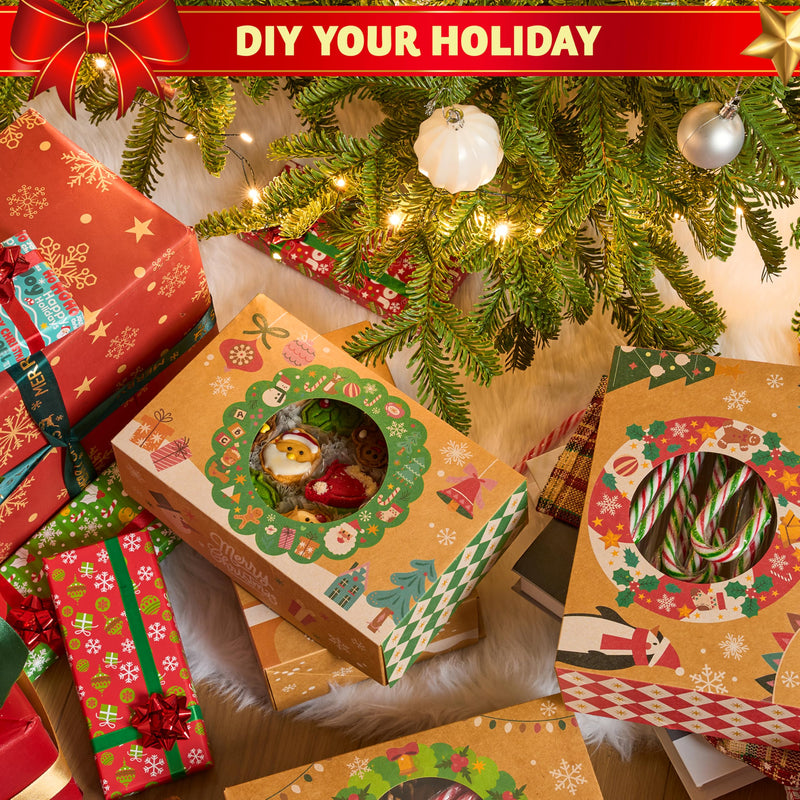 12PCS Christmas Cookie Boxes for Gift Giving