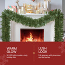 9Ft Christmas Garland Prelit with 50 Count Light