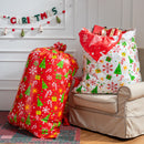 2 PCS Large Red & White Christmas Holiday Plastic Gift Bags