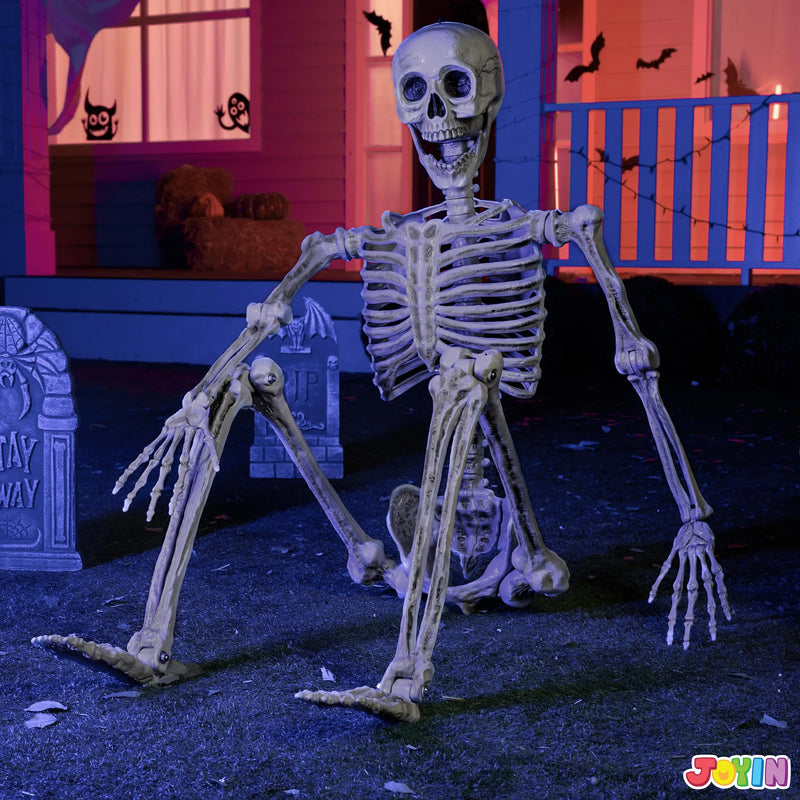 5.6ft Halloween Posable Life Size Skeleton Full Body Realistic Bones with Movable Joints