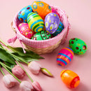 50Pcs 3.15in Fillable Plastic Easter Eggs, Colorful Empty Eggs Bulks for Easter Egg Hunt