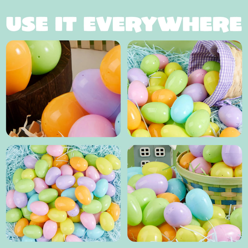 50Pcs 3.15in Pastel Easter Eggs, Empty Easter Eggs Fillable for Easter Hunt