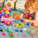 50 Pcs Prefilled Easter Eggs with Toys for Easter Hunt, Basket Stuffers & Party Favors