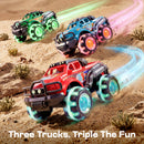 JOYIN 3 Pack Monster Truck Toy - Toy Truck with Flashing LED Wheels