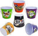 6 Pcs Halloween Trick and Treat Steel Bucket with 6 Designs