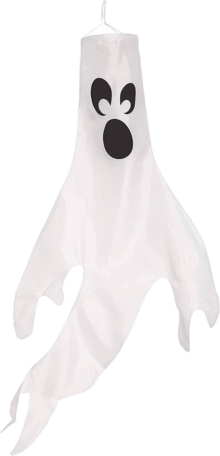 43in Halloween Ghost Windsock With Color Changing Light