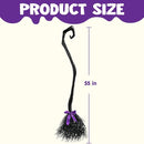 JOYIN 55" Witch Broom with Ribbons - Halloween Costume & Decor Prop