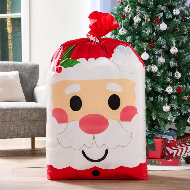 56in x36in Jumbo Christmas Santa Plastic Gift Wrapping Bag for Gift Gi