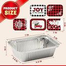 24-Piece Rectangular Holiday/Christmas Foil Containers with Lids
