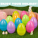 12Pcs Large Clear Easter Eggs, 6 Inches Jumbo Plastic Eggs Fillable