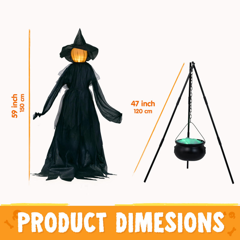 5 FT Halloween Witch Decorations Outdoor