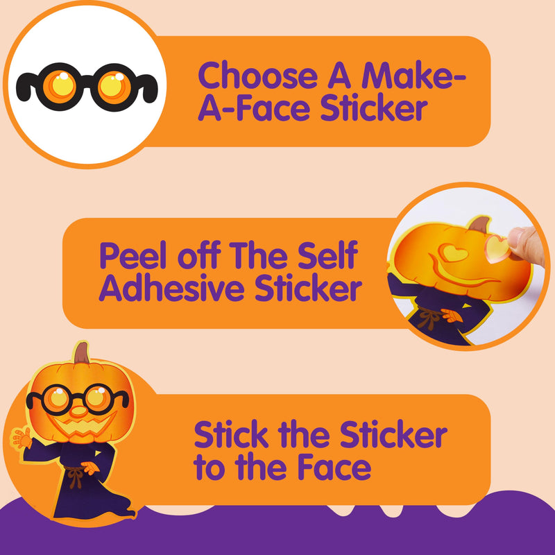 24 Pcs Halloween Make a Face Stickers Party Favor for Kids