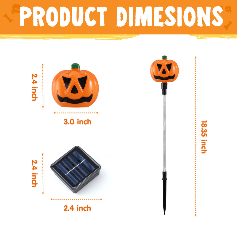 10Pcs Halloween Solar Pumpkin Pathway Lights Decorations