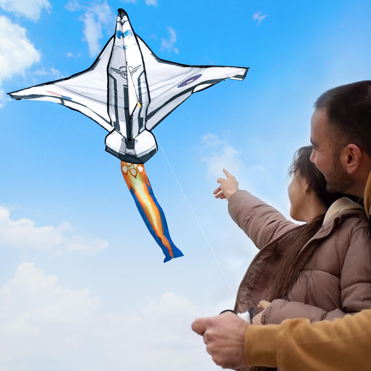 JOYIN Spaceship Kite Easy to Fly for Kids and Adults with 262.5 ft