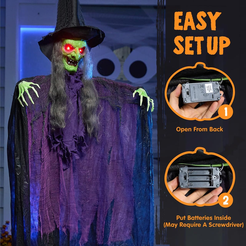 72” Halloween Hanging Witch Decorations Outdoor