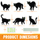 6 Pcs Halloween Black Cat Yard Signs with Glow in Dark Eyes