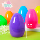 6Pcs 8" Jumbo Plastic Easter Egg Shells Fillable for Easter Egg Hunt