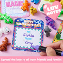 28 Pcs 3D Printed Mini Animals with Valentine Greeting Cards for Kids