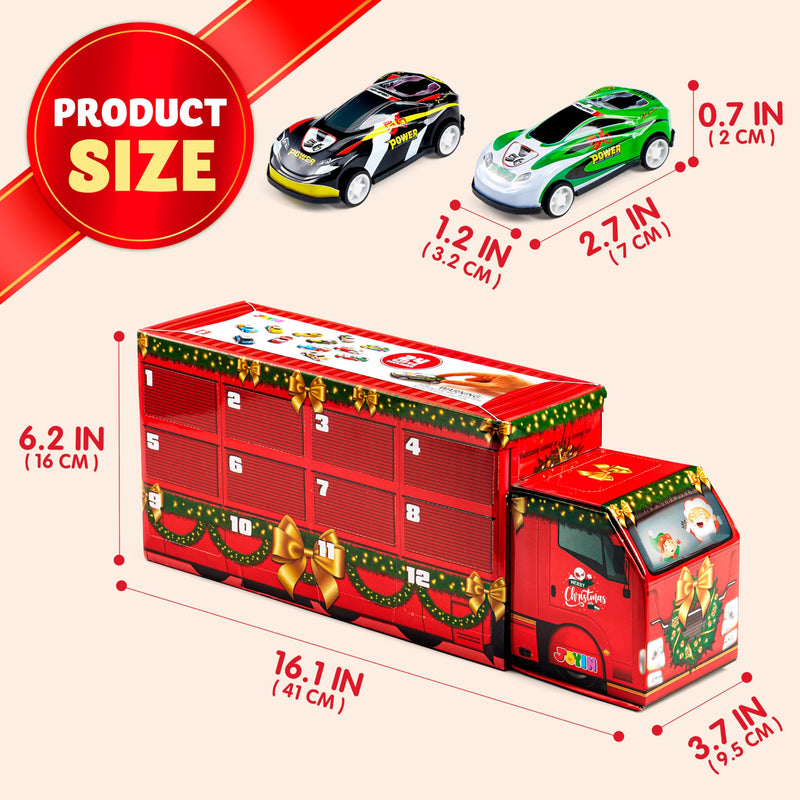 24 Days Christmas Advent Calendar Pull Back Vehicles