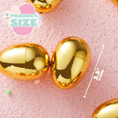 6Pcs Gold Easter Eggs 2.3" Metallic Plastic Empty Eggs Fillable for Easter Hunt