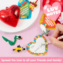 26pcs Building Blocks Animals Prefilled Hearts with Kids Valentines Cards