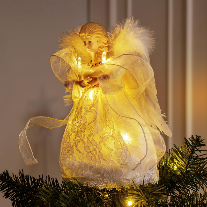 9'' Angel Christmas Tree Topper with Lights