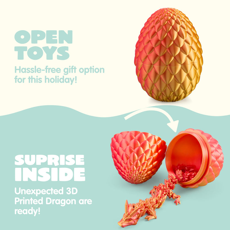 3D Printed Dragon Eggs with 12" Laser Red Dragon Inside