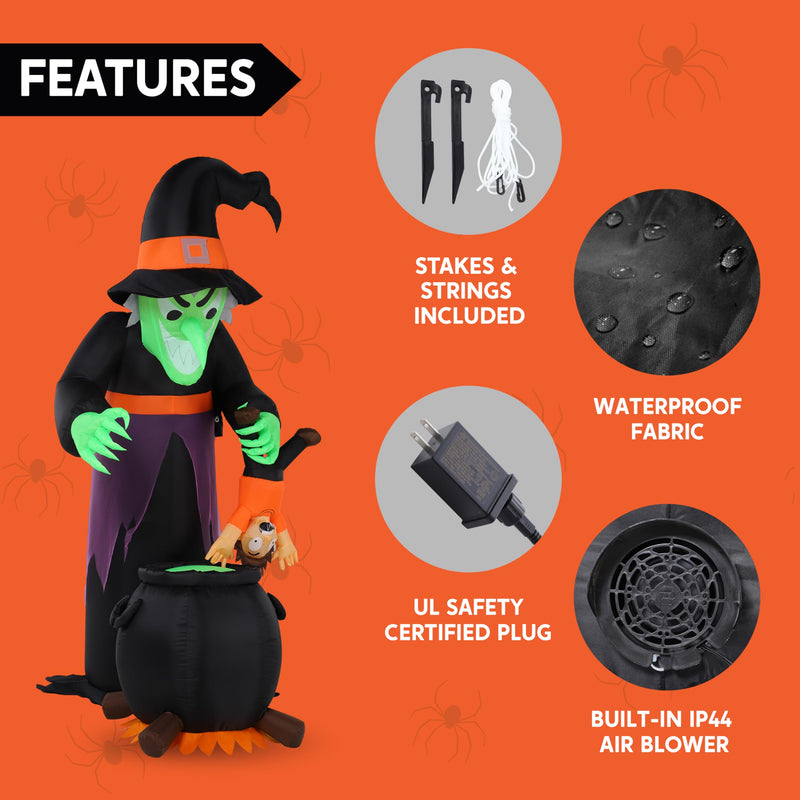 7FT Halloween Witch Animated Inflatable Decoration