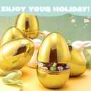 12Pcs Large Gold Easter Eggs, 6 Inches Metallic Jumbo Eggs Fillable