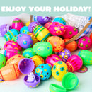 50 Pcs Plastic Printed Bright Easter Eggs for Easter Hunt