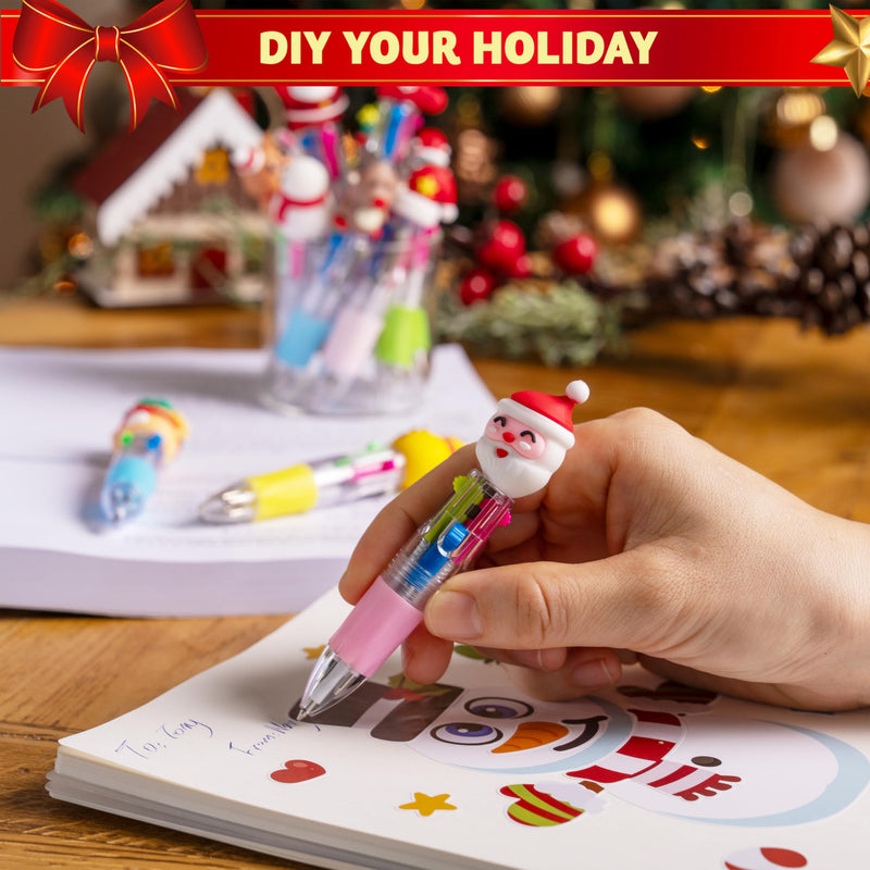 24 PCS Christmas Multicolor Pens Bulk For Kids