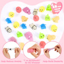 28Pcs Glitter Mochi Squishy Toys with Kids Valentines Cards for Classroom Exchange