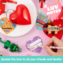 24 Packs Valentines Day Cards with Dinosaur Building Blocks Filled Hearts for Party Favor