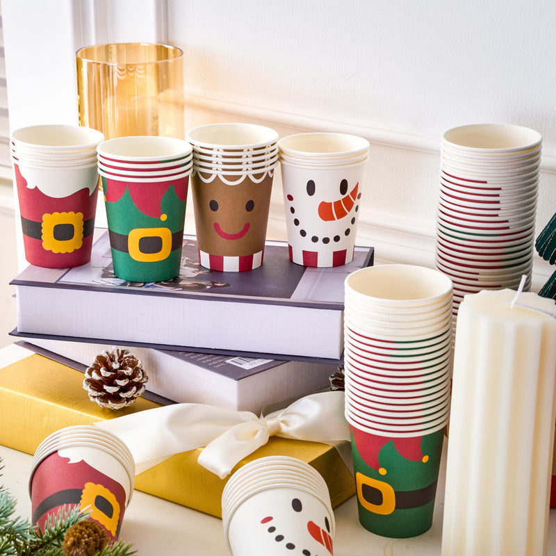 100PCS 9oz Christmas Disposable Paper Cups