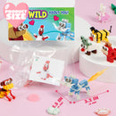24 Packs Valentines Day Gift Cards with Animal Building Blocks for Party Favor Toy