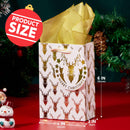 12 PCS Christmas Foil Gold Gift Bags with Tissue Papers and Name Card Tags