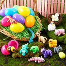 12Pcs Prefilled Easter Eggs with 3D Mini Animals