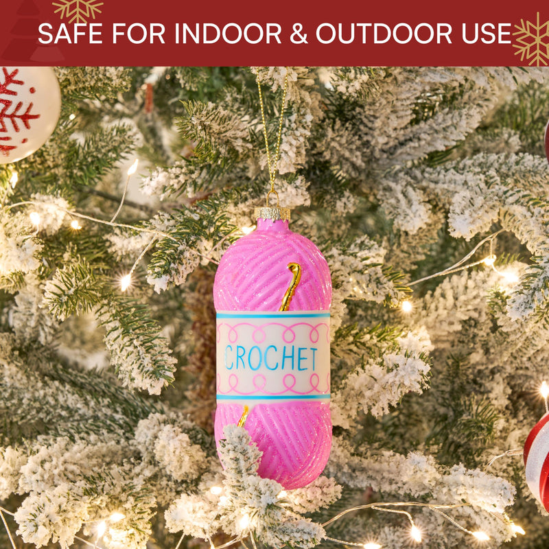 Christmas Crochet Glass Small Ornament