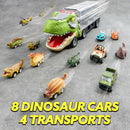 13 in 1 Dinosaur Transport Carrier Truck with Mini Car Set